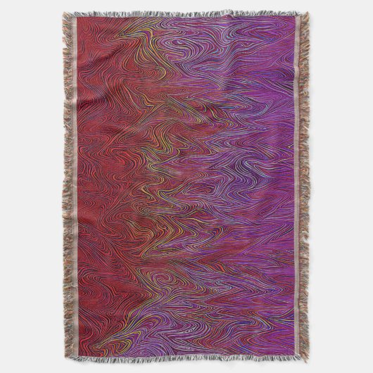 "Neurale Firestorm" Abstract" Rood Paarse Deken (Voorkant Verticaal)