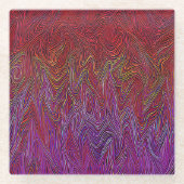 "Neurale Firestorm" Abstract" Rood Paarse Glazen Onderzetter (Voorkant)