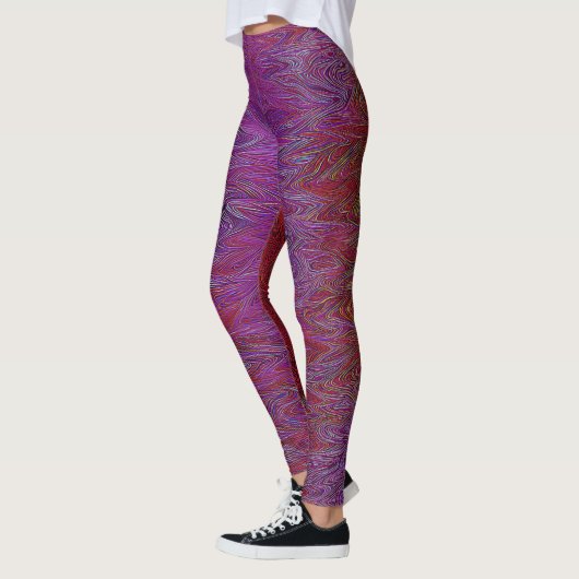 "Neurale Firestorm" Abstract" Rood Paarse Leggings (Links)
