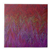 "Neurale Firestorm" Abstract" Rood Paarse Tegeltje (Voorkant)