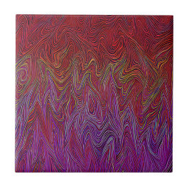 "Neurale Firestorm" Abstract" Rood Paarse Tegeltje