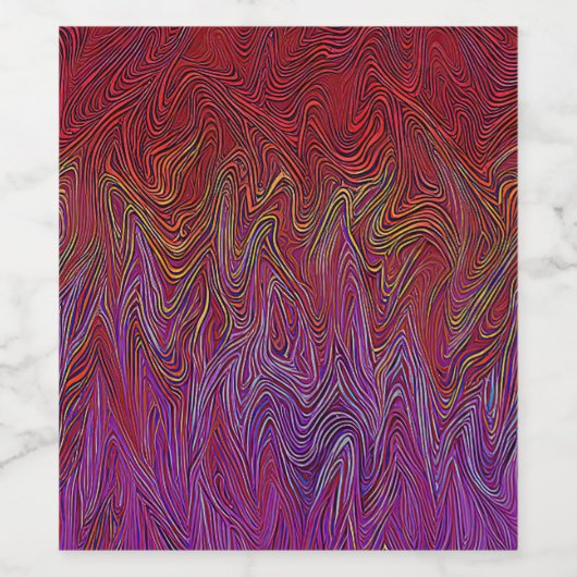 "Neurale Firestorm" Abstract" Rood Paarse Wijn Etiket (Enkel label)