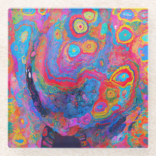 Neurale Firestorm Glazen Onderzetter (Voorkant)