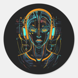 Neurale Frequentie Ronde Sticker