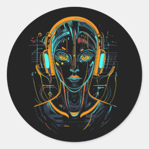 Neurale Frequentie Ronde Sticker