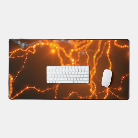 Neurale gloed: elektrische paden van licht bureaumat (Keyboard & Muis)