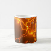 Neurale gloed: elektrische paden van licht koffiemok (Center)