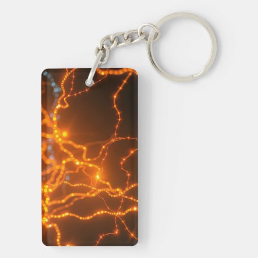 Neurale gloed: elektrische paden van licht sleutelhanger (achterkant)
