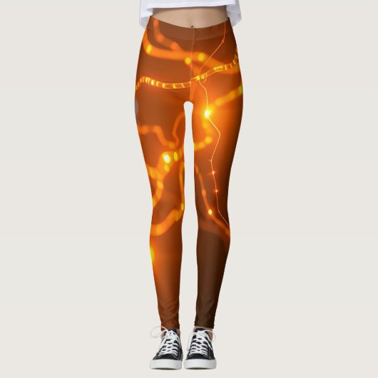 Neurale gloed: elektrische paden van lichte Leggin Leggings (Voorkant)