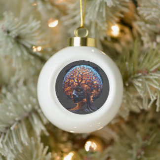 "Neurale Harmonie: Een Visie van Helderheid en Gro Keramische Bal Ornament