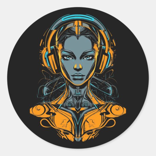 Neurale Override Ronde Sticker (Voorkant)