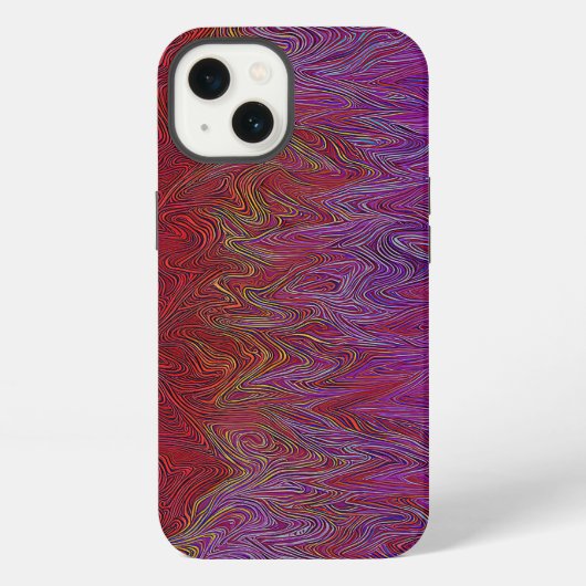"Neurale Vuurstorm" Abstract” Rood Paars iPhone Hoesje (Achterkant)