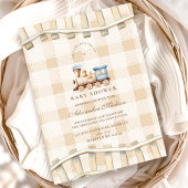 Neurale Waterverf Train Baby shower Kaart