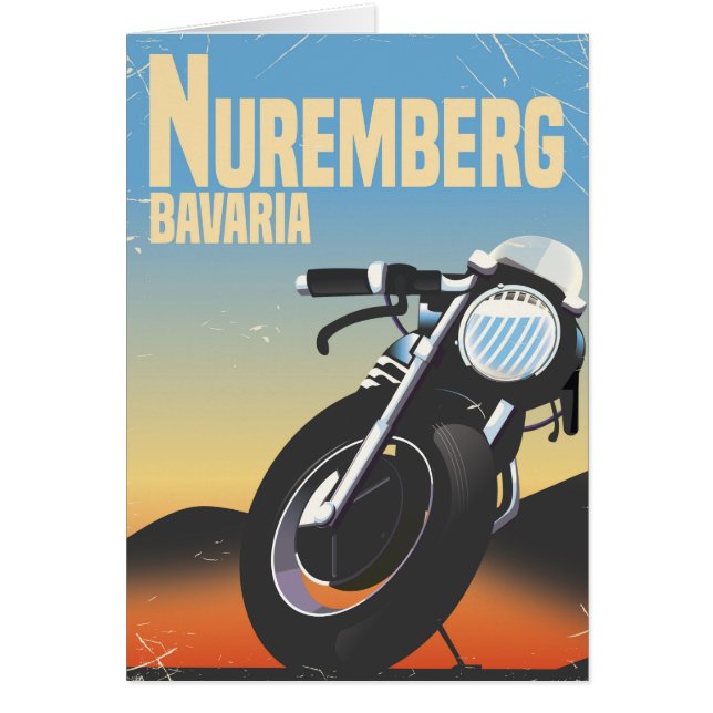 Neurenberg, Beieren Motorfiets vintage reisposter (Voorkant)