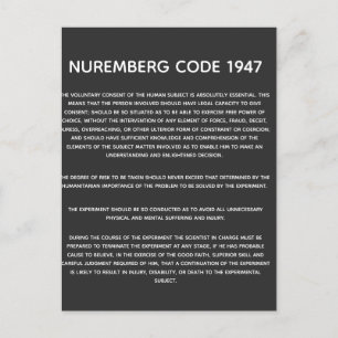 Neurenberg-code. Acryldruk Briefkaart