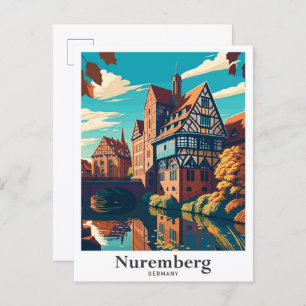 Neurenberg Duitsland Art Travel Portret Illustrati Briefkaart