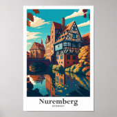 Neurenberg Duitsland Art Travel Portret Illustrati Poster (Voorkant)