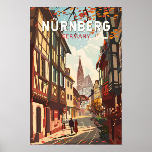 Neurenberg Duitsland Reis Kunst Vintage Poster