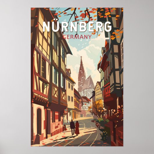 Neurenberg Duitsland Reis Kunst Vintage Poster (Voorkant)