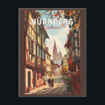 Neurenberg Duitsland Reizen Kunst Vintage Briefkaart<br><div class="desc">Neurenberg retro vector reisontwerp. Indrukwekkend,  spannend,  kleurrijk,  machtig en tragisch: Neurenberg weerspiegelt de Duitse geschiedenis sinds de Middeleeuwen.</div>