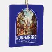 Neurenberg Duitsland Reizen Kunst Vintage Keramisch Ornament (Rechts)