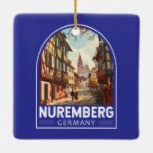 Neurenberg Duitsland Reizen Kunst Vintage Keramisch Ornament (Achterkant)
