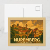 Neurenberg Duitsland Stad Kunst Briefkaart (Voorkant / Achterkant)