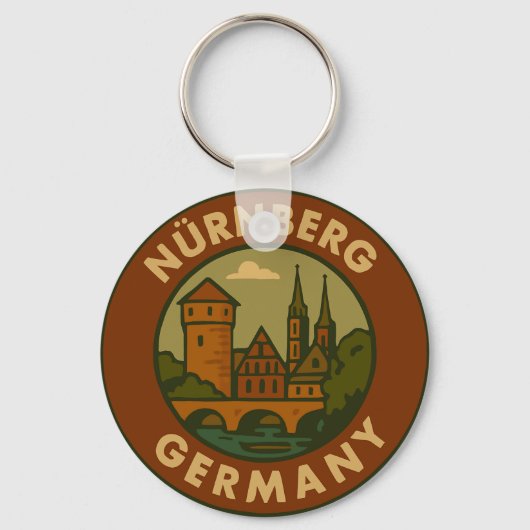 Neurenberg Duitsland Stad Kunst Sleutelhanger (Voorkant)