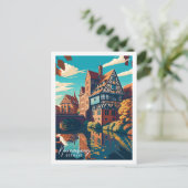 Neurenberg Duitsland vintage reisillustratie Briefkaart (Staand voorkant)