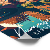 Neurenberg Duitsland vintage reisillustratie Poster (Hoek)