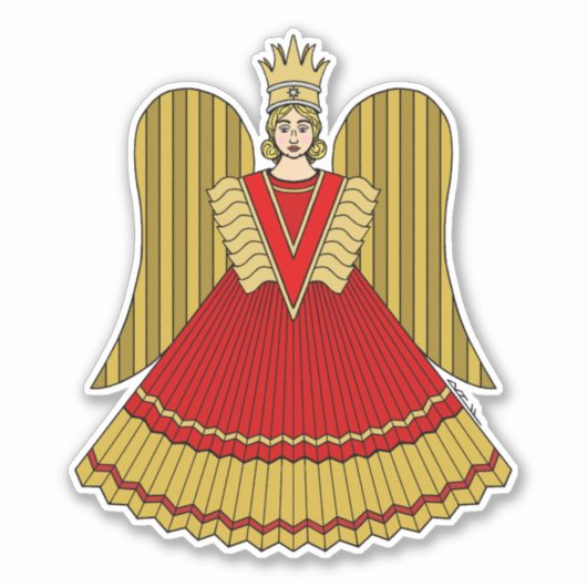 Neurenberg Kerst Engel Sticker (Voorkant)