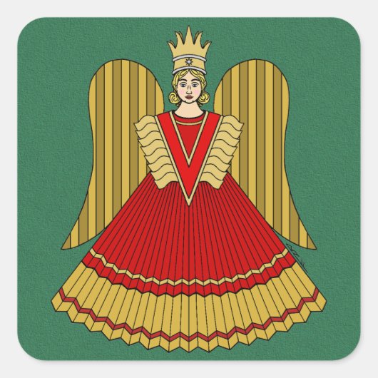 Neurenberg Kerst Engel Vierkante Sticker (Voorkant)