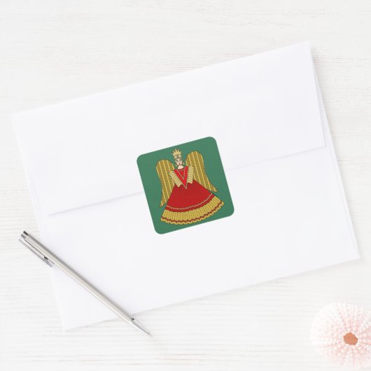 Neurenberg Kerst Engel Vierkante Sticker (Envelop)