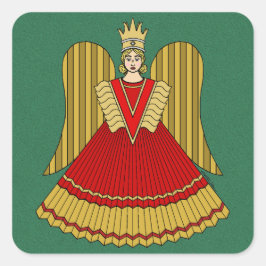 Neurenberg Kerst Engel Vierkante Sticker