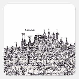 Neurenberg Middeleeuwse stad in Duitsland Vierkante Sticker
