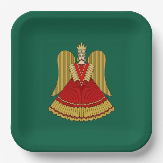 Neurenbergse Kerstengel Papieren Bordje (Voorkant)