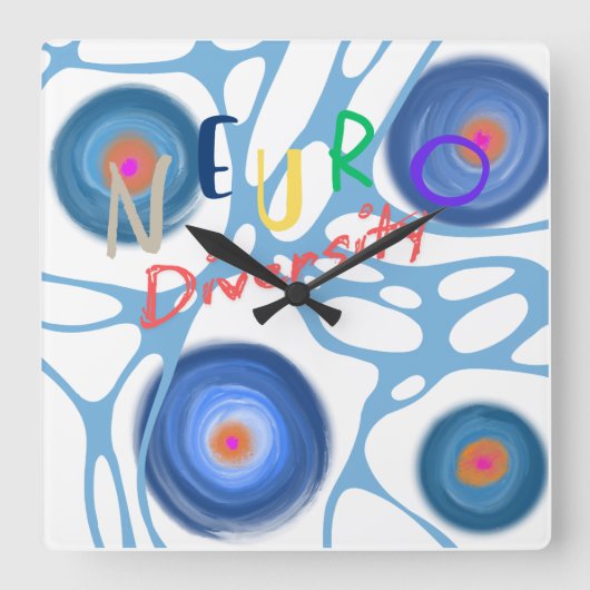 Neuro-autisme Asperger sensorisch Vierkante Klok (Voorkant)