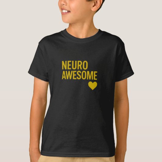 Neuro Awesome Gold Text Neurodiversity  T-shirt (Voorkant)