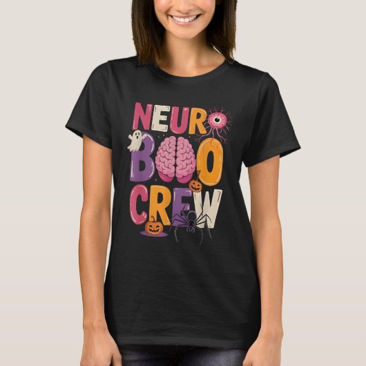 Neuro Boo Crew Halloween Anatomical Brain Anatomy  T-shirt (Voorkant)