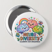 Neuro Diversiteit Grappige Pin knop Ronde Button 4,0 Cm (Voorkant /achterkant)