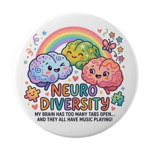 Neuro Diversiteit Grappige Pin knop Ronde Button 4,0 Cm