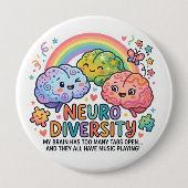 Neuro Diversiteit Grappige Pin knop Ronde Button 4,0 Cm (Voorkant)