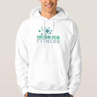 Neuro Hub Fitness Heren Witte Logo Hoodie