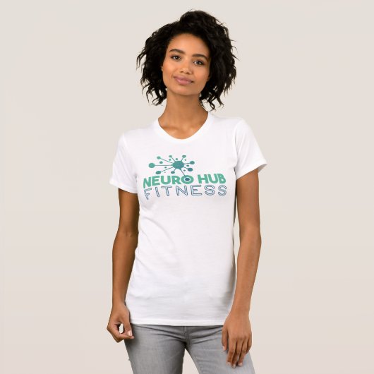 Neuro Hub Fitness Women's White Logo T-Shirt (Voorkant volledig)