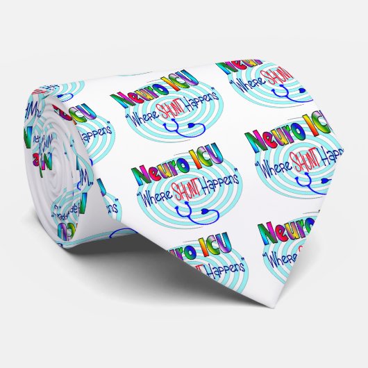 NEURO ICU "where SHUNT Happess" Stropdas (Opgerold)