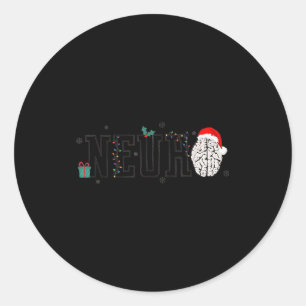 Neuro Kerst Neurologie Vakantie Neuroscience Verpl Ronde Sticker