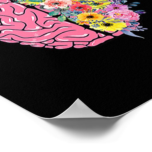 Neuro Neurse Floral Neuroscience Verpleegster Prou Poster (Hoek)