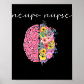 Neuro Neurse Floral Neuroscience Verpleegster Prou Poster (Voorkant)