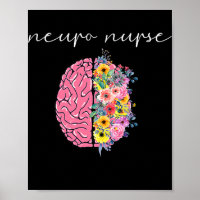Neuro Neurse Floral Neuroscience Verpleegster Prou