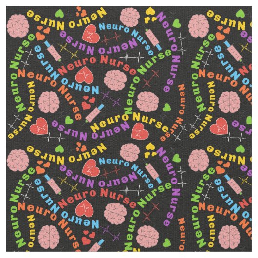 Neuro Nurse Black Fabric Stof (Close Up)
